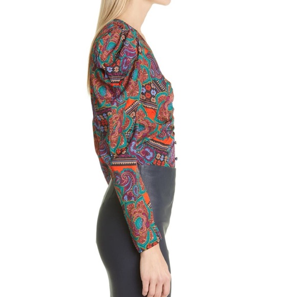 1 hour sale. Veronica Beard, Simmons Paisley floral silk blend tops - Picture 5 of 10